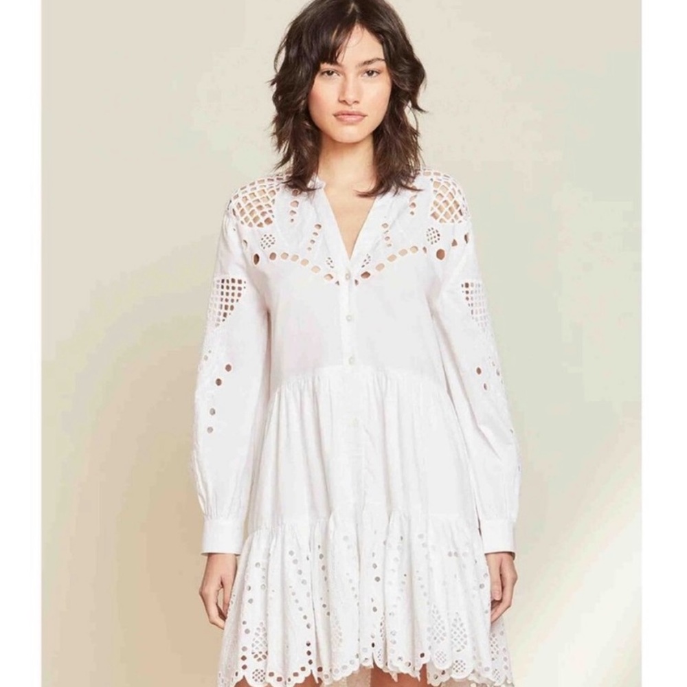 NWT Veronica Beard Ariana Eyelet Dress, Size 14